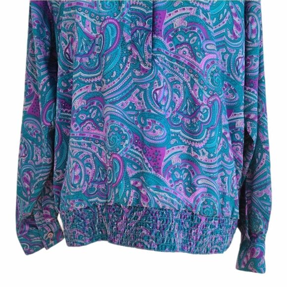 Alfred Dunner Multicolored Paisley Collared Blouse - Picture 10 of 10